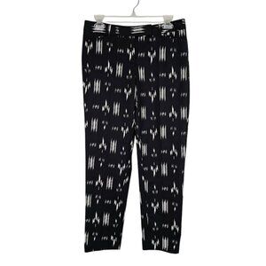 WHITE HOUSE BLACK MARKET Ankle Chino Pants size 4 BLACK & WHITE Preppy Slim Twee